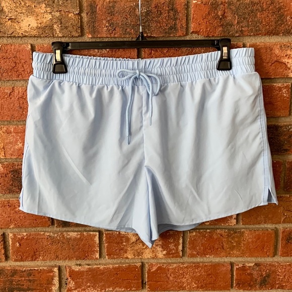 Crown & Ivy Sky Blue Athletic Running Shorts - Picture 1 of 7